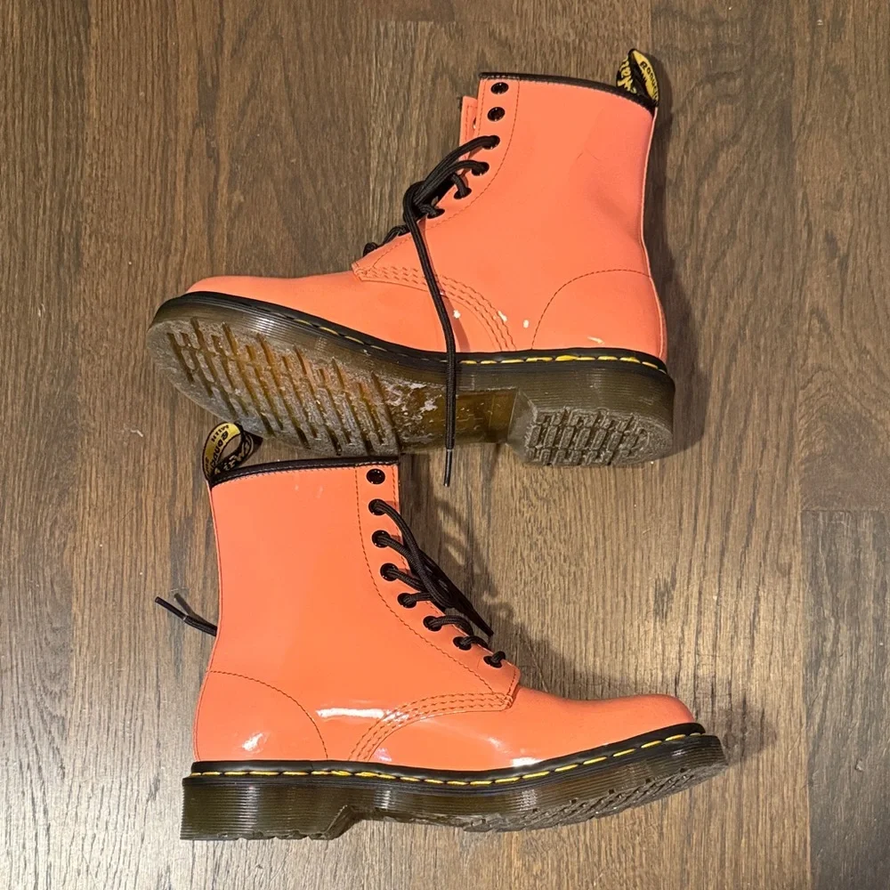 Dr. Martens Peach Orange Boots - Picture 3 of 4